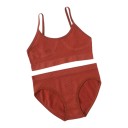 Ensemble de lingerie pour femme en rib, bralette sans armatures avec fines bretelles et culottes de coupe classique à taille basse 1