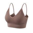 Ensemble de lingerie pour femmes, soutien-gorge à fines côtes sans armatures avec décolleté en V et coussinets amovibles et string 14