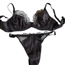 Ensemble de lingerie satinée pour femmes avec des inserts en dentelle, soutien-gorge et culottes, polyester élasthanne pour un port quotidien 1