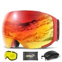 Ensemble de lunettes de ski avec lentille jaune interchangeable, étui en tissu et étui à lunettes Lunettes de ski et de snowboard avec filtre UV400 23 x 9,5 cm 2