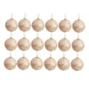 Ensemble de luxe de 18 boules de Noël scintillantes de 6 cm couleur or champagne décorations suspendues pour sapin de Noël et soirées festives 1