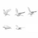 Ensemble de mini pigeons 5 pcs Taille 2–3,7 cm Oiseaux modèles blancs pour diorama et décoration 1