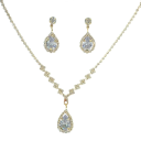 Ensemble de mode féminin en goutte à goutte collier 38+16 cm boucles d'oreilles 2,7 cm Bijoux de mariage élégants pour banquet soirée et occasions spéciales 3