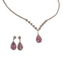 Ensemble de mode féminin en goutte à goutte collier 38+16 cm boucles d'oreilles 2,7 cm Bijoux de mariage élégants pour banquet soirée 6