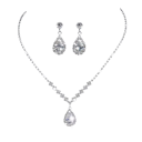 Ensemble de mode féminin en goutte à goutte collier 38+16 cm boucles d'oreilles 2,7 cm Bijoux de mariage élégants pour banquet soirée 2