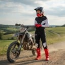 Ensemble de motocross : maillot et pantalon Maillot perforé à manches longues et pantalon avec boucle Polyester et nylon Maillot noir et blanc 9