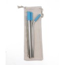 Ensemble de pailles en acier inoxydable avec étui 3 pcs 12