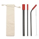 Ensemble de pailles en acier inoxydable avec étui 3 pcs 5