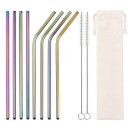 Ensemble de pailles en acier inoxydable avec étui 8 pcs 1