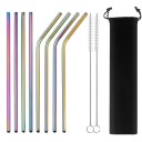 Ensemble de pailles en acier inoxydable avec étui 8 pcs 8