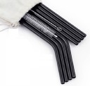 Ensemble de pailles en acier inoxydable avec étui 8 pcs 2