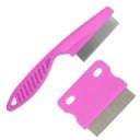Ensemble de peignes anti-puces pour animaux de compagnie 2 pcs Peigne à poux Peigne de toilettage pour chiens et chats Peigne pour démêler 2