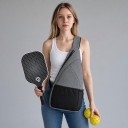 Ensemble de pickleball 2 raquettes et 2 balles dans un sac à dos à bandoulière 40 x 20 x 1,4 cm Carbone en graphite Noir avec motif blanc Pour enfants 3