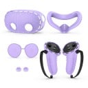 Ensemble de protections pour Meta Quest 3S avec protection pour lunettes et protection faciale ainsi que des protections pour manettes avec sangle et capuchons pour joysticks 13