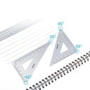 Ensemble de règle de 15 cm, rapporteur à 180° et deux règles triangulaires en alliage d'aluminium Ensemble de règles en métal résistant pour le dessin 3