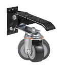 Ensemble de roulettes pivotantes avec frein 160×70×174 mm, finition noire, construction en métal, 4 pièces dans l'ensemble avec vis et gants 2