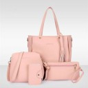 Ensemble de sacs à main pour femmes 4 pcs Grand sac à main avec pompon Petit sac à main à bandoulière Pochette et étui pour documents 4