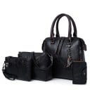 Ensemble de sacs à main pour femmes 4 pcs Sac à main 25 x 23 x 12 cm Petit sac à bandoulière Pochette et étui pour cartes en simili cuir 1