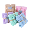 Ensemble de serviettes de bain 2 pcs absorbantes à séchage rapide 70 x 140 cm 35 x 75 cm velours corail rectangulaires pour la maison et les spas 13
