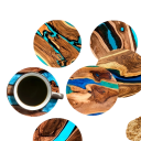 Ensemble de sous-verres en bois 12 pcs design vintage motif bois ronds sous-plat environ 10 × 10 cm sous-verres décoratifs pour tasses et verres 1