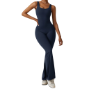 Ensemble de sport pour femme débardeur et pantalon long combinaison de fitness unie en nylon et spandex pour l'exercice le temps libre et le yoga 7