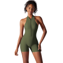 Ensemble de sport pour femmes débardeur et short avec zip au décolleté dos nu combinaison unie en nylon et spandex 13