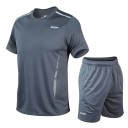 Ensemble de sport pour homme T-shirt à manches courtes Shorts Uni Polyester Fitness course entraînement loisirs 5