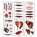 Ensemble de tatouages temporaires d'Halloween 6 pcs 1