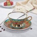 Ensemble de thé en porcelaine avec motif floral 3 pièces 6