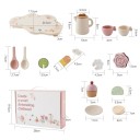 Ensemble de thé Montessori en bois pour enfants avec théière, 2 tasses, plateau, sucrier, sous-tasses et cuillères sans BPA, jouet éducatif pour tout-petits 2