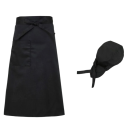 Ensemble de toque et de tablier avec poche en polyester vêtement de travail pour la cuisine pour chefs utilisation gastronomique 2