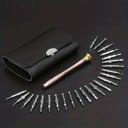 Ensemble de tournevis de précision dans un étui en cuir 24 embouts + poignée en aluminium Outil compact pour la réparation de montres 2