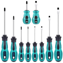 Ensemble de tournevis magnétiques 10 pcs Tournevis avec pointes magnétiques Tournevis plats et cruciformes 1