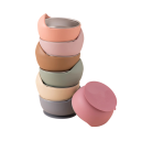 Ensemble de vaisselle en acier inoxydable pour enfants avec bol en silicone amovible et assiette compartimentée de 20,3 cm en inox silicone alimentation des enfants 15