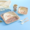 Ensemble de vaisselle pour enfants animaux 5 pcs 1