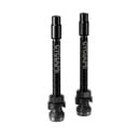Ensemble de valves à air pour vélo CYCLAMI 2 pcs avec bouchon et écrou Longueur 65 mm Poids 5,9 g Alliage d'aluminium Noir Pour VTT 1
