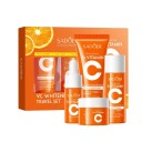 Ensemble de Voyage de Soins de la Peau 4 pcs Vitamine C Niacinamide Hyaluronate Gel Nettoyant Éclaircissant 30 g Tonique 30 ml Sérum 10 ml Crème 15 g 1