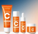 Ensemble de Voyage de Soins de la Peau 4 pcs Vitamine C Niacinamide Hyaluronate Gel Nettoyant Éclaircissant 30 g Tonique 30 ml Sérum 10 ml Crème 15 g 2