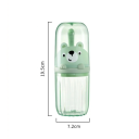 Ensemble de voyage pour enfants avec support pour brosses à dents 19,5x7,2 cm Gobelet portable pour bain de bouche Étui pour dentifrice Boîte verte en PP+PC 2