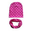 Ensemble enfant bonnet et tour de cou avec des cœurs 3