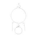 Ensemble exclusif de bijoux brillants en 3 pièces Collier Bracelet Boucles d'oreilles Alliage de cuivre Minimaliste léger luxe ensemble pour femmes 2