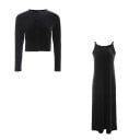 Ensemble femme deux pièces chemisier et robe Ensemble en velours avec boutons et fines bretelles Polyester Pour un usage quotidien 1