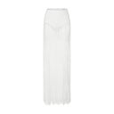 Ensemble femme top et jupe Deux pièces Top sans bretelles Jupe longue transparente Motif en dentelle Acétate et coton Pour les occasions 6