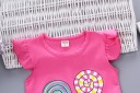 Ensemble fille - T-shirt avec des sucettes et shorts à fleurs J2493 7