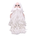 Ensemble perruque et fausses moustaches 60 cm Perruque 40 cm Perruque synthétique blanche avec longue barbe Costume Saint Nicolas Ange Carnaval Accessoire de théâtre 1