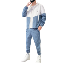 Ensemble pour homme avec pantalon de survêtement à cordon, veste à capuche zippée et poches, polyester 1