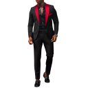 Ensemble pour homme en polyester Ensemble élégant de blazer et de pantalons pour homme Costume formel uni avec poches et poche poitrine Ensemble stylé avec boutons 13