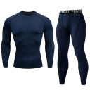 Ensemble pour hommes : leggings et t-shirt à manches longues, col rond, polyester 7