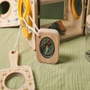 Ensemble pour petits naturalistes 9 pièces Boîte en bois pour insectes avec sangle Filet télescopique Loupe Boussole et Cartes d'identification 7