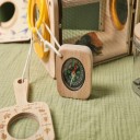 Ensemble pour petits naturalistes 9 pièces Boîte en bois pour insectes avec sangle Filet télescopique Loupe Boussole et Cartes d'identification 7